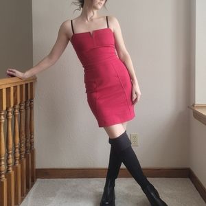 Betsey Johnson Red Bustier Mini Body Con Dress NWT